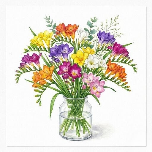 Le Freesia : Géométrie et Couleur
