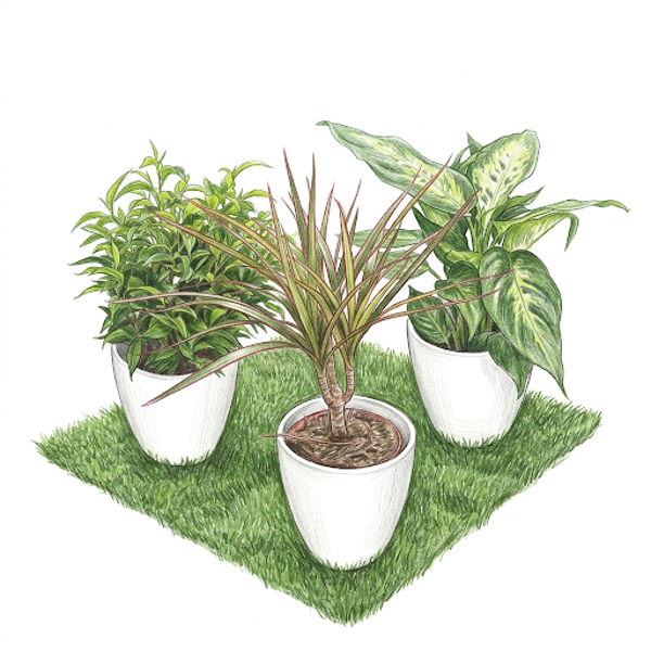 Plante Verte d'Intérieur en Pot Céramique – Graphique & Tendance