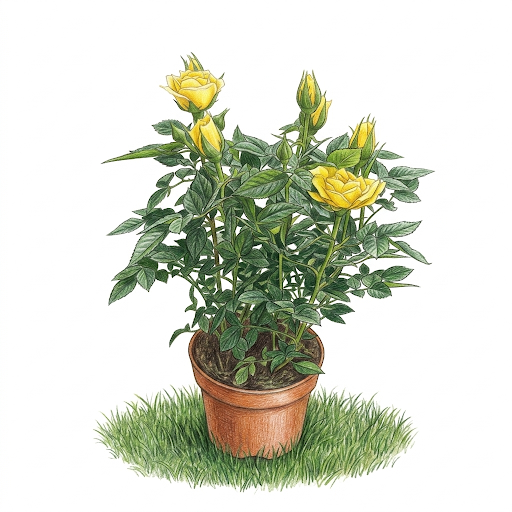 Mini-Rosier en Pot de Culture – Éclat Naturel & Poétique
