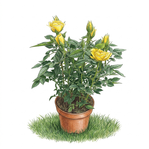 Mini-Rosier en Pot de Culture – Éclat Naturel & Poétique