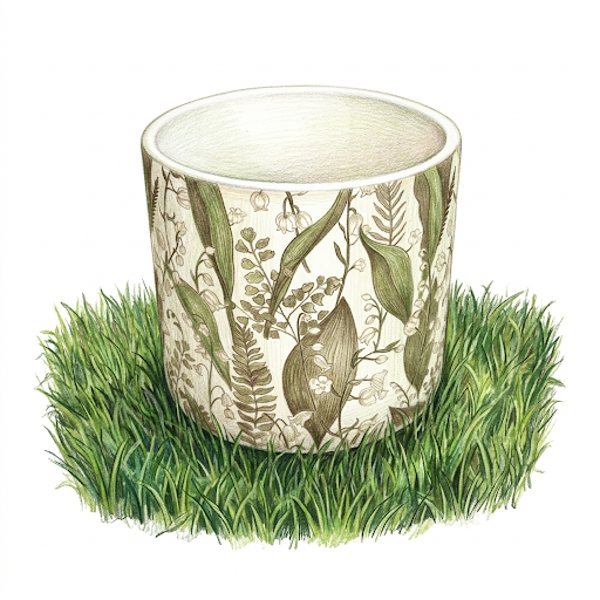 Cache-Pot Illustré Muguet & Fougères – Esprit Sous-Bois