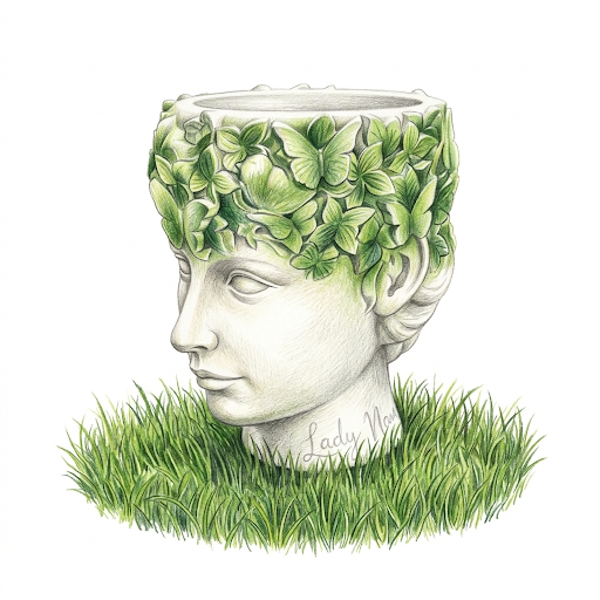Cache-Pot Buste "Lady Nature" – Poésie & Esprit Graphique