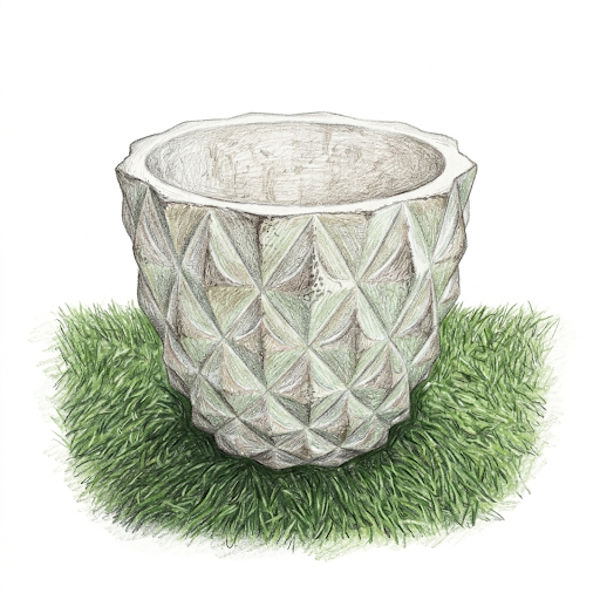 Cache-Pot Ananas en Ciment – Esprit Brut & Graphique