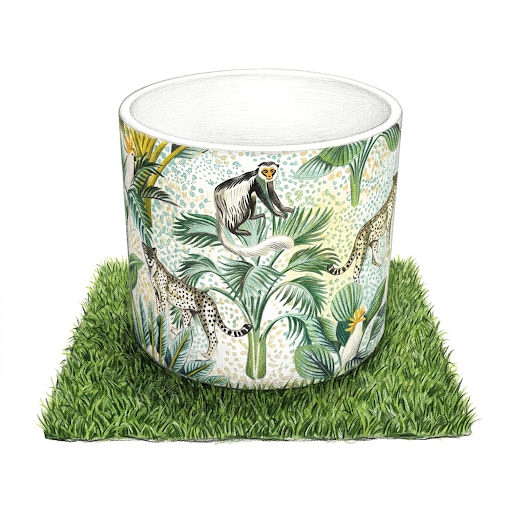 Cache-Pot Illustré Jungle – Esprit Tropical & Sauvage