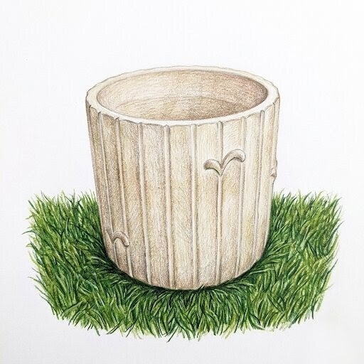Cache-Pot Cannelé "Oiseaux" en Ciment – Esprit Nature & Bohème