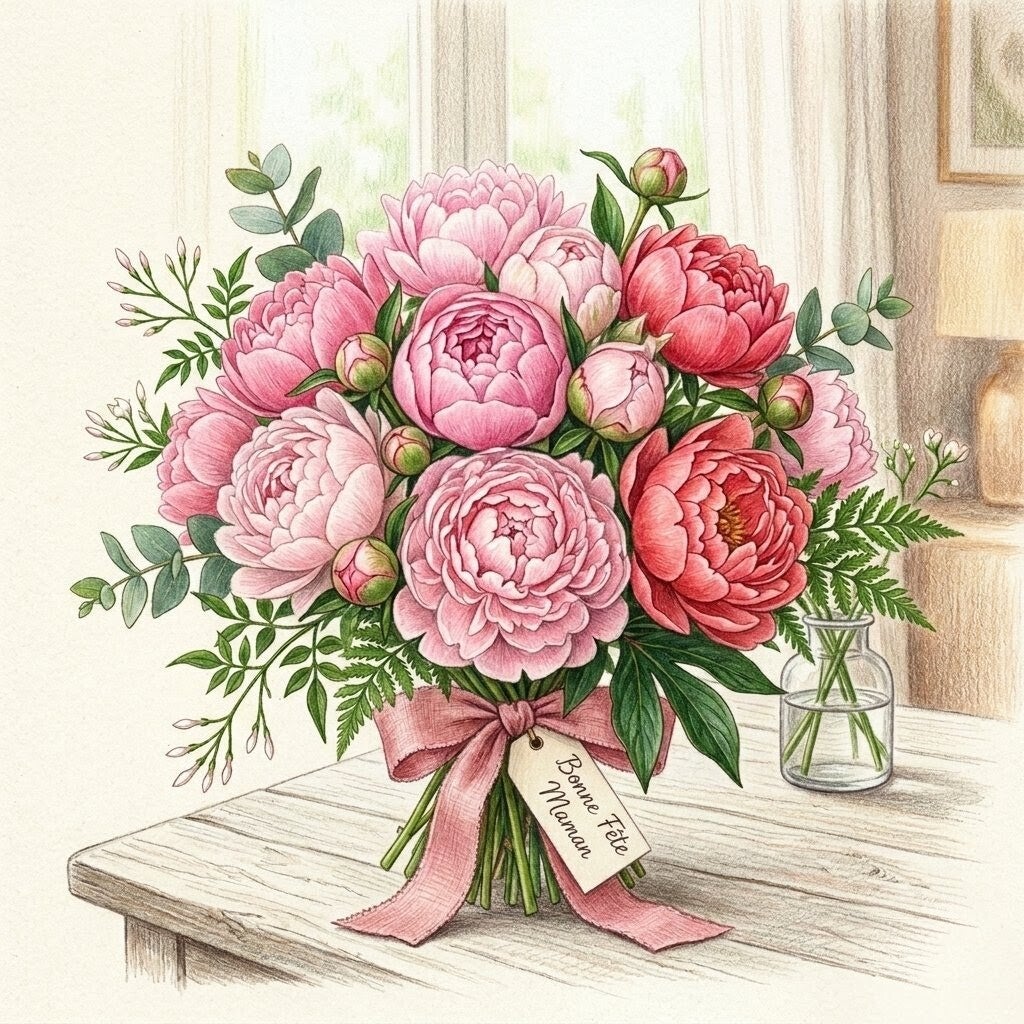 Bouquet « Reine Pivoine »