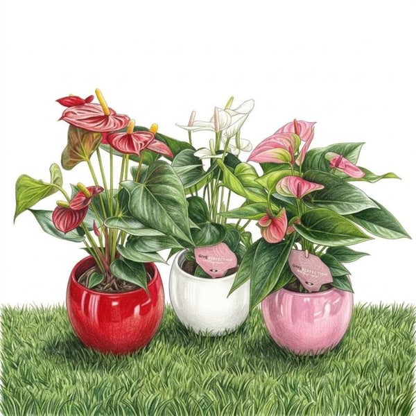 Anthurium en Pot Céramique – L'Éclat Tropical