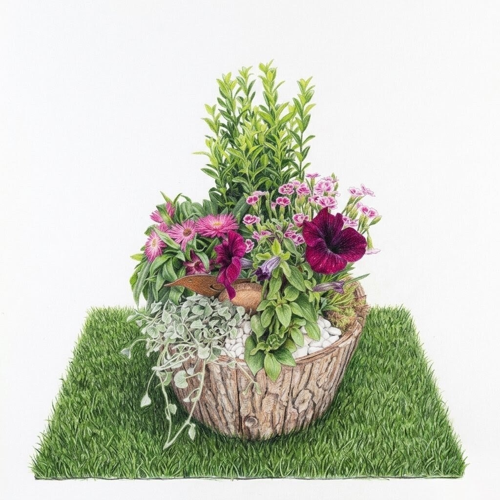 Composition Champêtre Harmonie – Coupe Effet Écorce Naturelle