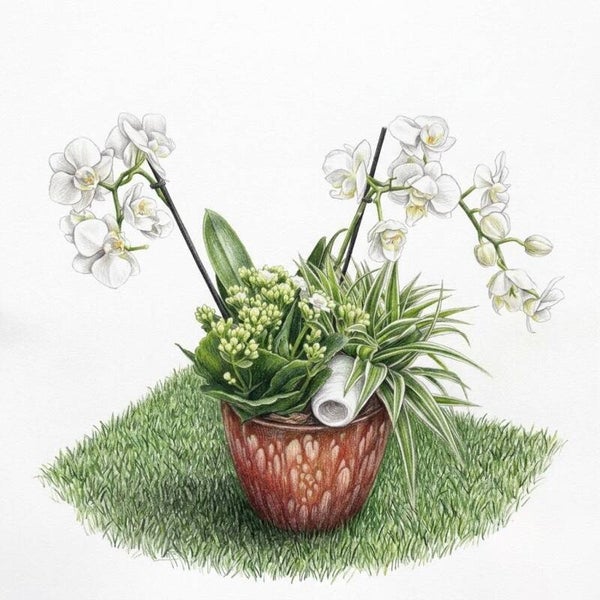 Coupe de plantes élégance – Orchidées & Kalanchoé
