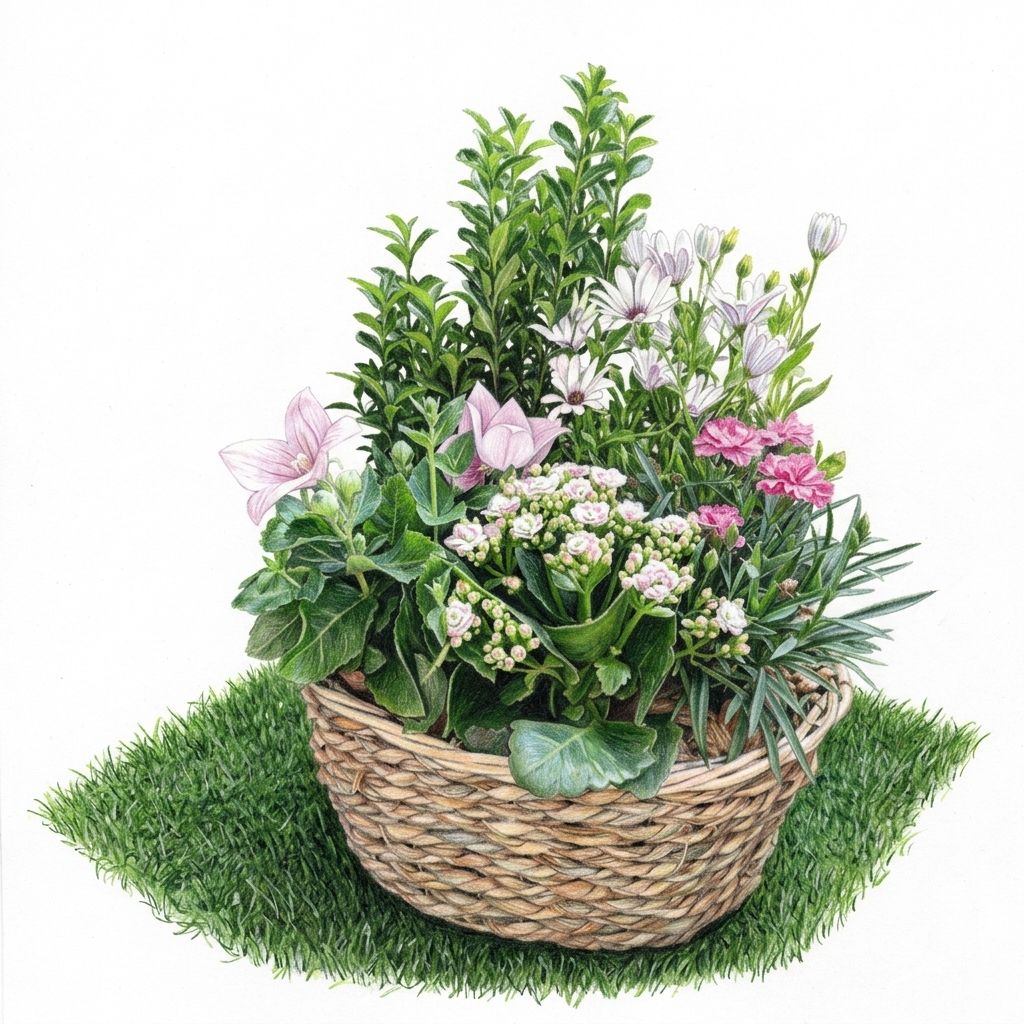 Panier Éclat Pastel – Ambiance Printanière
