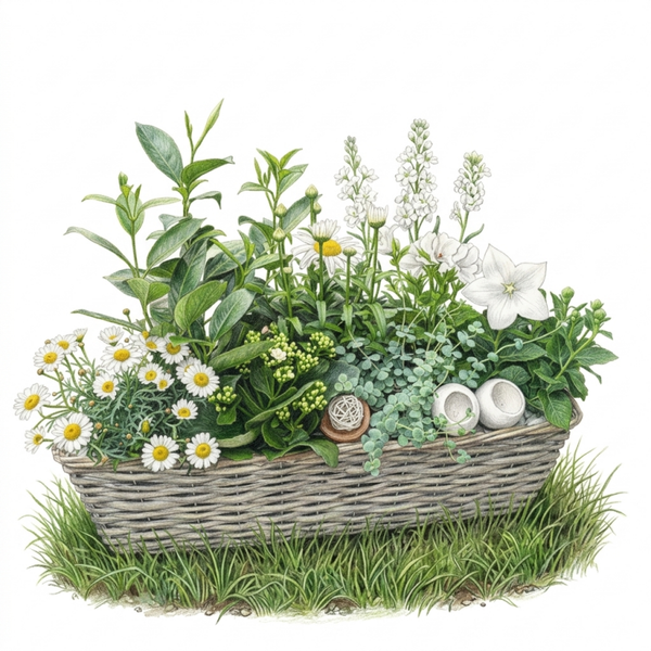 Jardinière "Sérénité Blanche" – Esprit Grande Tablée & Champêtre