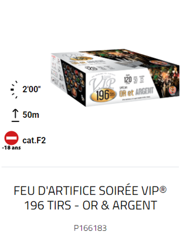 SOIREE VIP 196 TIRS OR/ARGENT