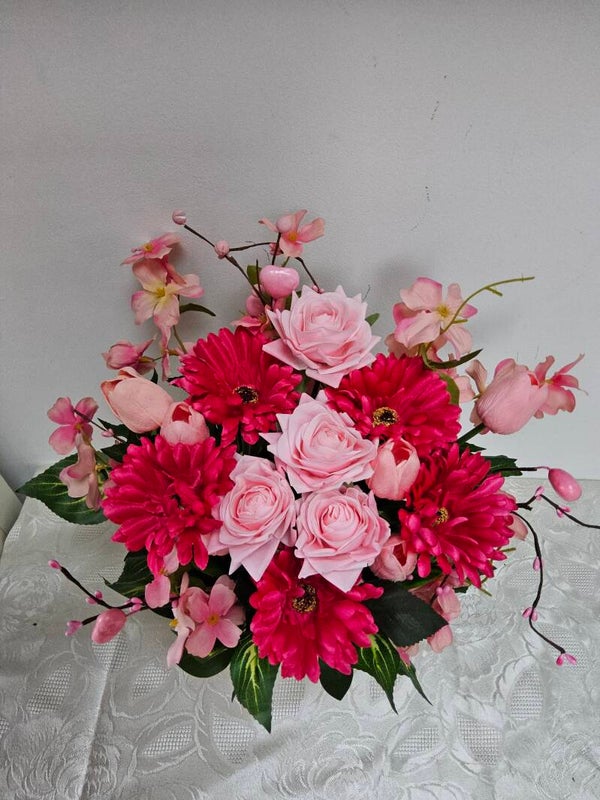 Pink Silk Flower Arrangement