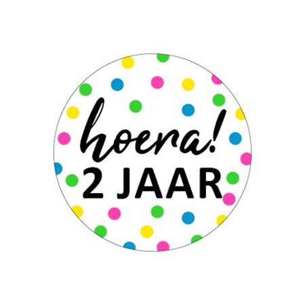 Sticker - Hoera 2 jaar