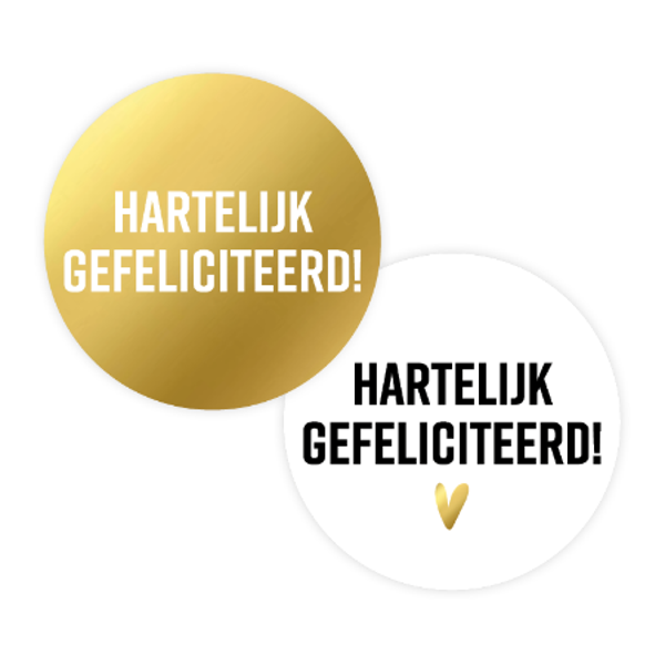 Sticker - Hartelijk gefeliciteerd