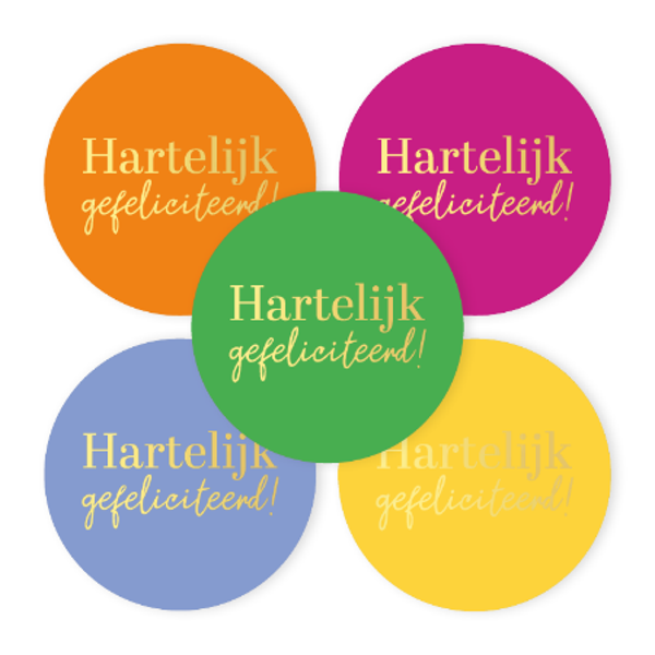 Sticker - Hartelijk Gefeliciteerd