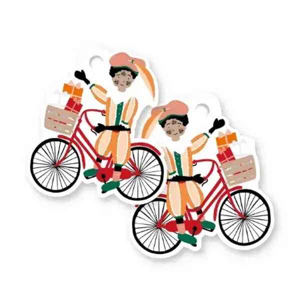 Cadeaulabel - Piet op de fiets