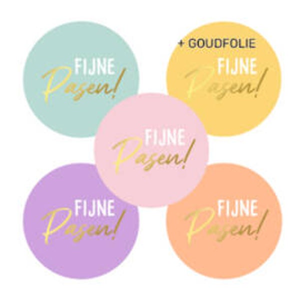 Sticker - Fijne pasen kleur