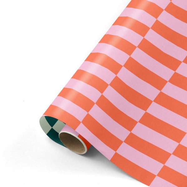 Kadopapier - Colorblocking roze, oranje