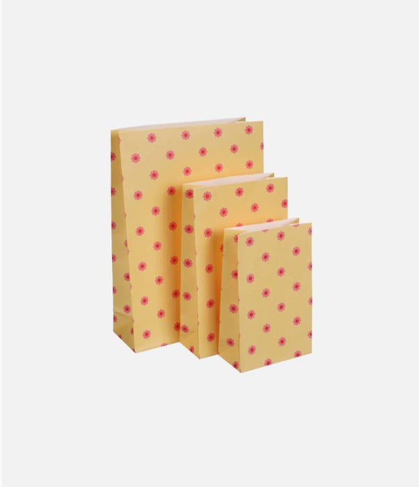 Blokzak - Bloemetjes geel M