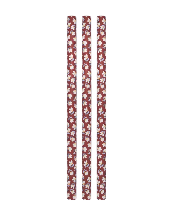 Kadopapier - Flower donkerrood