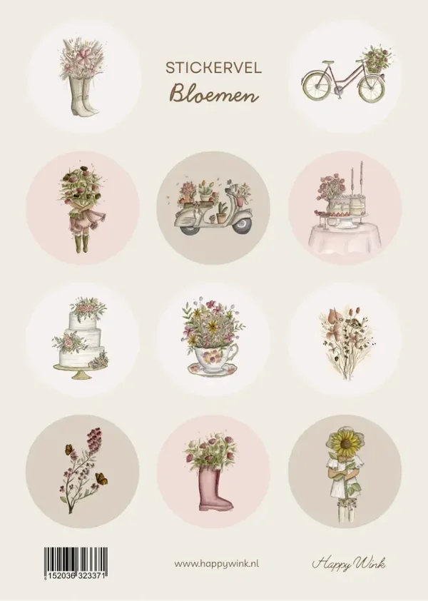 Stickervel - Bloemen