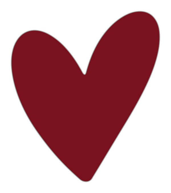 Sticker - Heart donkerrood