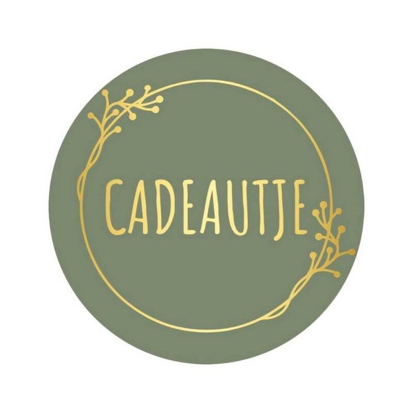 Sticker - Cadeautje olijfgroen