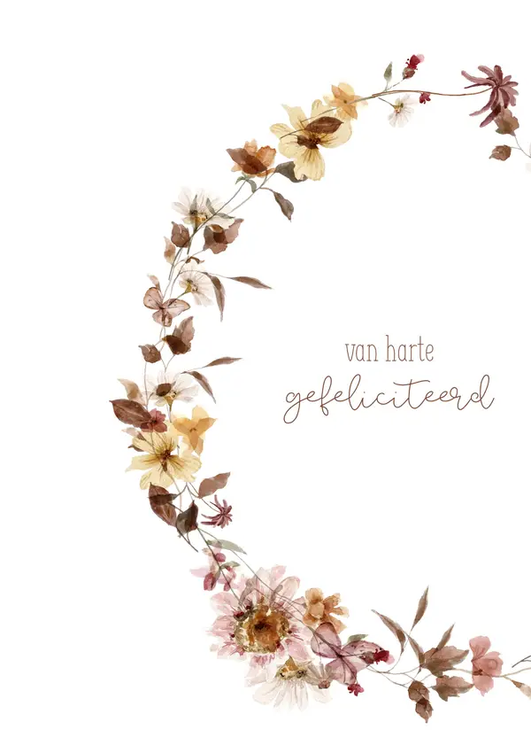 Wenskaart - Gefeliciteerd herfst