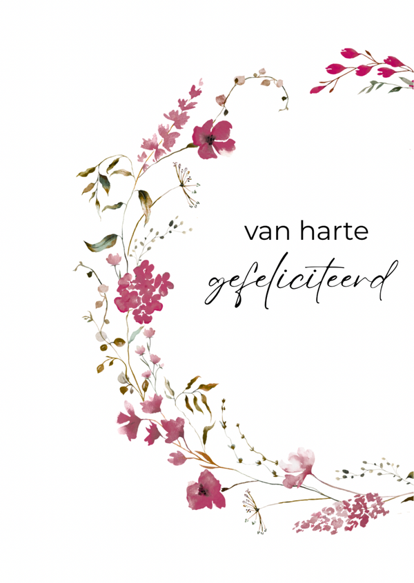 Wenskaart - Bloemenrand herfst