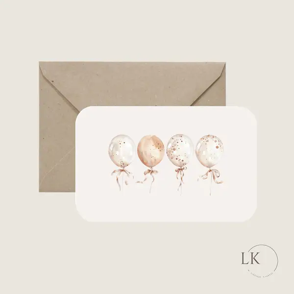 Wenskaart - Glitterballonen