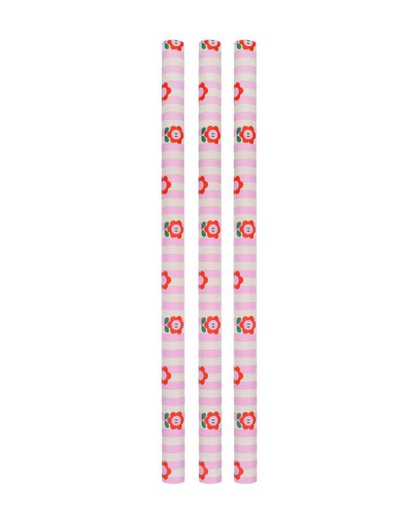 Kadopapier - Flowers roze