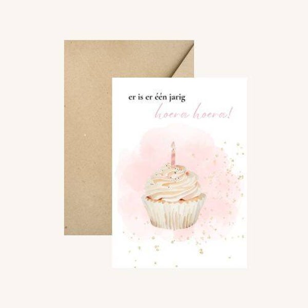 Wenskaart - Cupcake