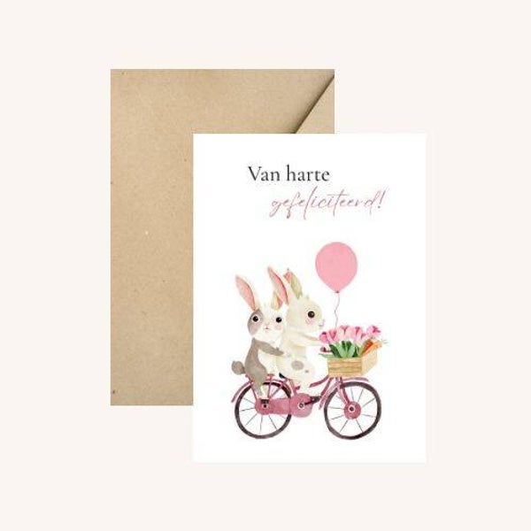 Wenskaart - Konijntjes
