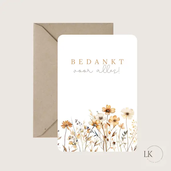 Wenskaart - Bedankt voor alles!