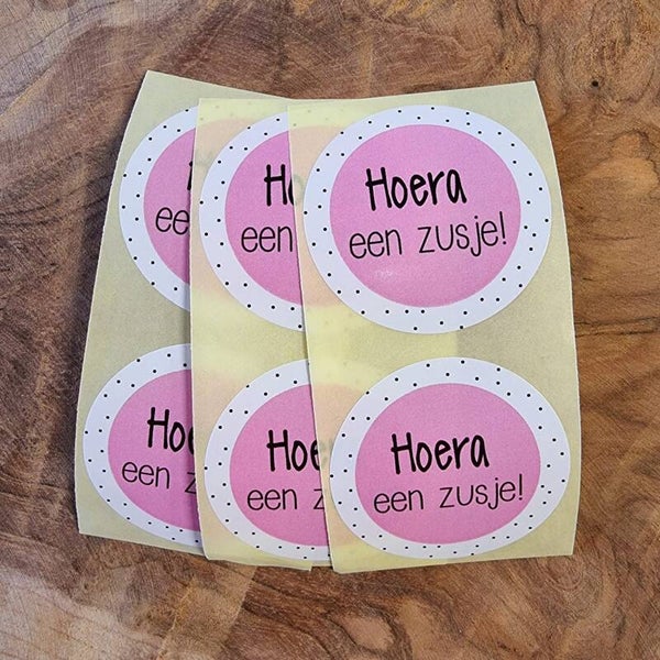 Sticker - Hoera een zusje!
