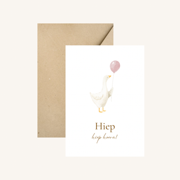 Wenskaart - Hiep hiep hoera