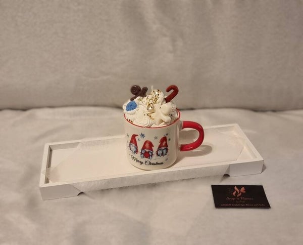 Weihnachtskerze in Tasse Wichtel