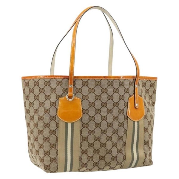 GUCCI GG Canvas Sherry Line Tote Bag