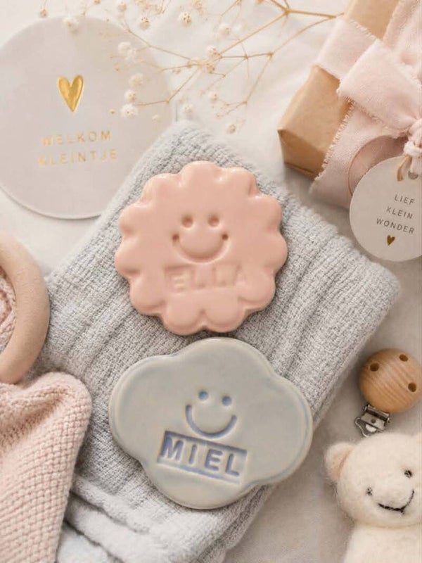 Gepersonaliseerde labels of magneetjes voor een geboorte, huwelijk, ...