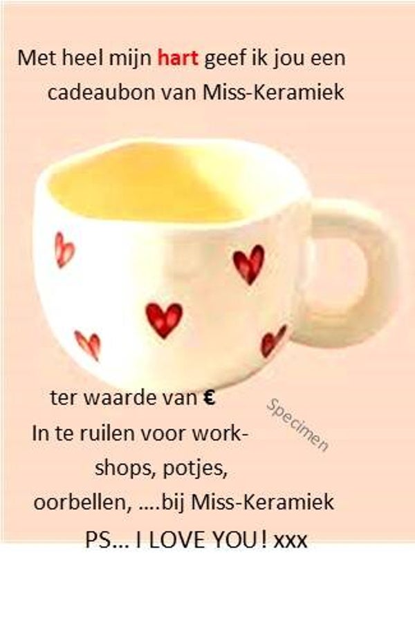 Cadeaubon Miss Keramiek