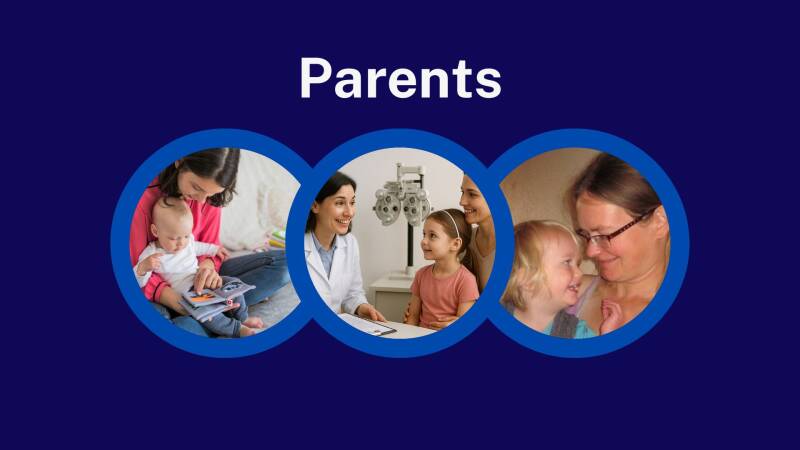 poster entitled 'parents with illustrations from a paediatric assessment