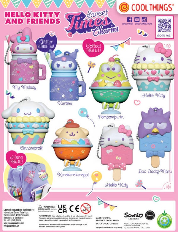 Capsule 50mm Hello Kitty Sweet Time Charm 100 stuks