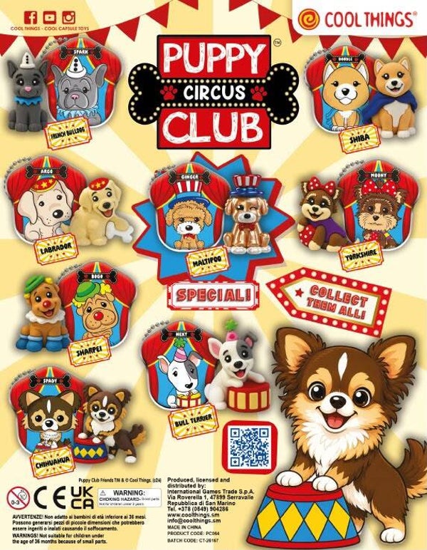 Capsule 50mm Puppy Club Circus Dogs 100 stuks