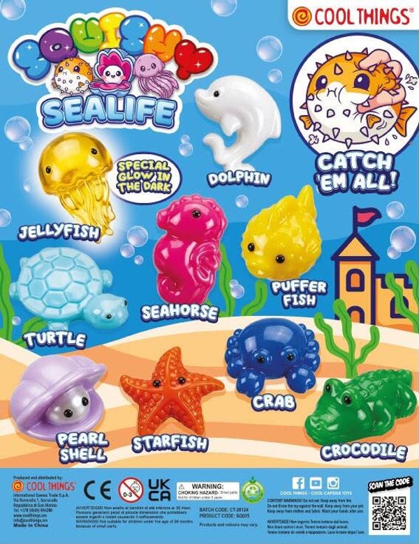 Capsule 50mm Squishy Sea live animals 100 stuks