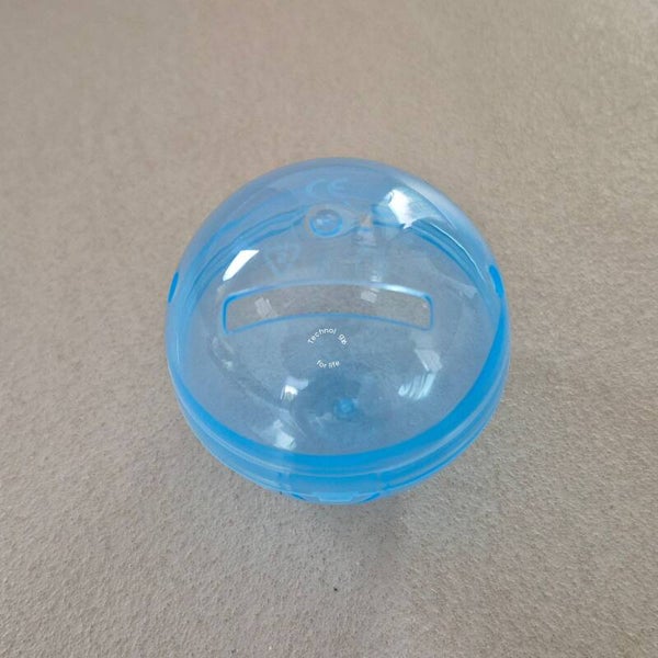 Capsule 60mm leeg transparant / blauw click rond