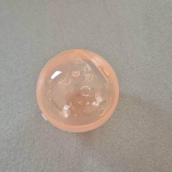 Capsule 60mm leeg transparant / oranje click rond