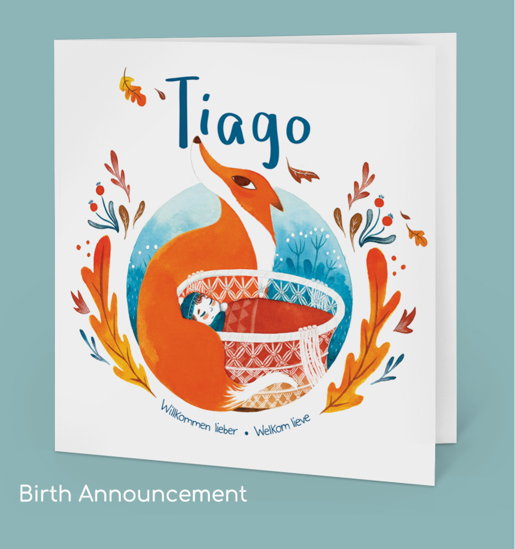 illustratie geboortekaartje