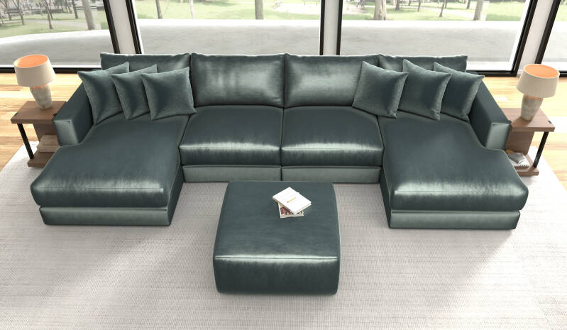4 PC-Double Chasie Sofa- ottoman available