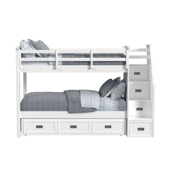 Hampton Kids Twin/Twin Bunk Bed with Staircase and Trundle